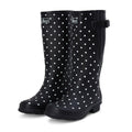 Wide Calf Wellies - Black Spot - Regular Fit in Foot and Ankle - Fit 37 to 49cm Calf