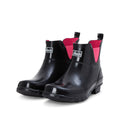 Ankle Wellies - Black Glossy - Wide Foot - Easy to Slip On - Jileon Wellies