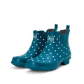 Ankle Wellies - Teal with White Spots - Wide Foot - Easy to Slip On - Jileon Wellies