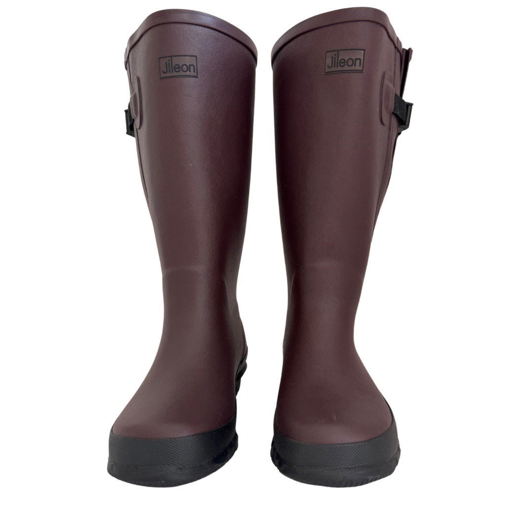 Extra Wide Calf Brown Wellies with Rear Gusset - Wide Foot & Ankle - Fit 40-50cm Calf - Jileon Wellies