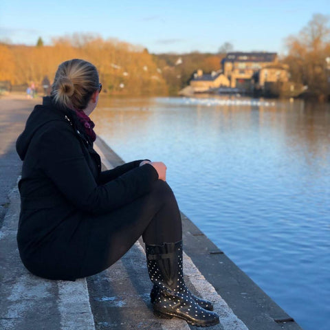 Wide Calf Wellies - Black Spot - Regular Fit in Foot and Ankle - Jileon Wellies