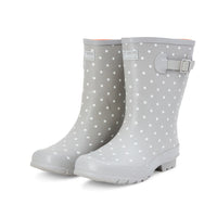 Half Height Grey Spotted Wellies - Wide Foot and Ankle