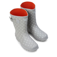 Half Height Grey Spotted Wellies - Wide Foot and Ankle