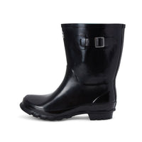 Half Height Black Glossy Wellies - Wide Foot and Ankle