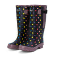 Extra Wide Fit Polka Dot Wellies - Wide in Foot and Ankle - Fit 40-57cm Calf