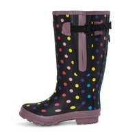 Extra Wide Fit Polka Dot Wellies - Wide in Foot and Ankle - Fit 40-57cm Calf