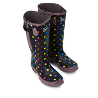Extra Wide Fit Polka Dot Wellies - Wide in Foot and Ankle - Fit 40-57cm Calf