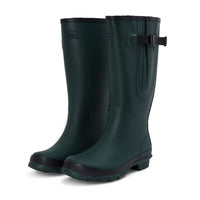 Wide Calf Wellies - Green with Black Trim - Regular Fit in Foot and Ankle - 37 to 49cm Calf