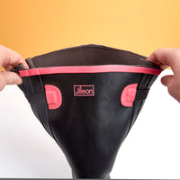 Extra Wide Calf Black Wellies with Hot Pink Trim - Wide in Foot & Ankle - Fit 40-57cm Calf