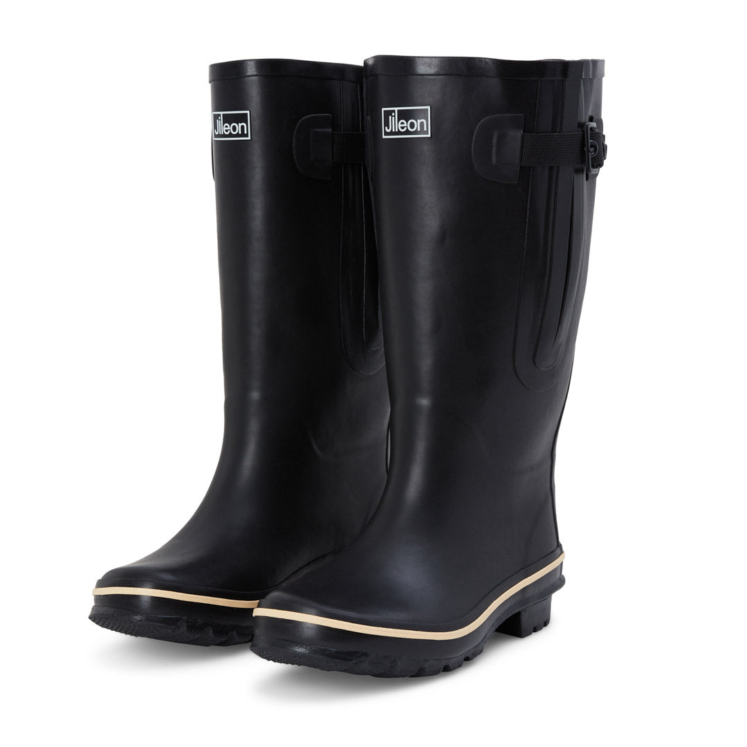 Womens Extra Wide Calf Wellies -Black Wide Foot Ankle 40