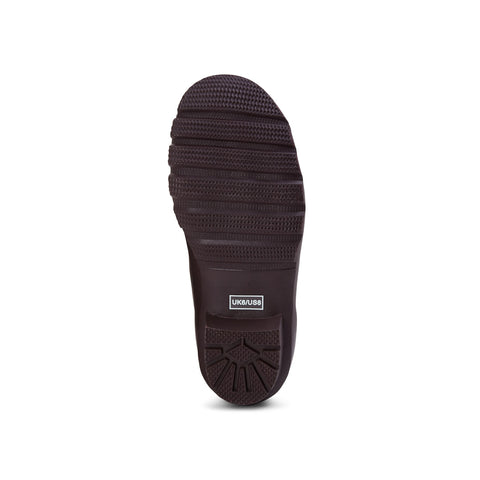 Ankle Wellies - Chocolate and Orange Trim - Wide Foot - Easy to Slip On
