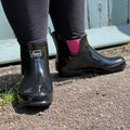 Ankle Wellies - Black Glossy - Wide Foot - Jileon Wellies