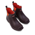Ankle Wellies - Chocolate and Orange Trim - Wide Foot - Easy to Slip On - Jileon Wellies