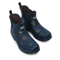 Ankle Wellies - Navy with Bumble Bees - Wide Foot - Easy to Slip On - Jileon Wellies