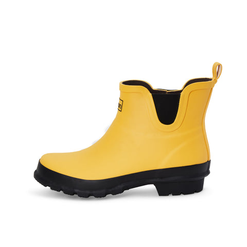 Ankle Wellies - Yellow Matt - Wide Foot - Easy to Slip On - Jileon Wellies