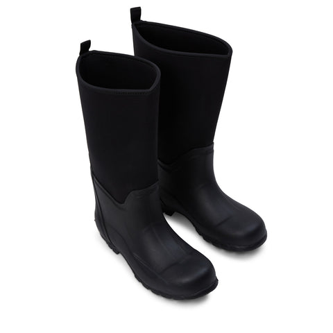 Extra Wide Calf Black Neoprene Wellies - Wide in Foot and Ankle - Fit 40-50cm Calf - Jileon Wellies