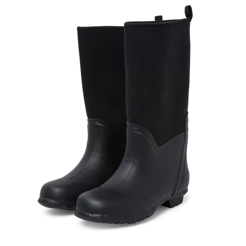 Extra Wide Calf Black Neoprene Wellies - Wide in Foot and Ankle - Fit 40-50cm Calf - Jileon Wellies