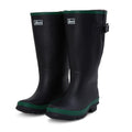 Extra Wide Calf Black Wellies with Rear Gusset - Wide Foot & Ankle - Fit 40-50cm Calf - Jileon Wellies