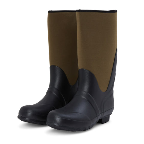 Extra Wide Calf Green Neoprene Wellies - Wide in Foot and Ankle - Fit 40-50cm Calf - Jileon Wellies