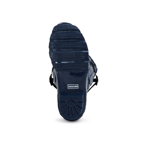 Extra Wide Calf Navy Spotty Wellies - Wide in Foot and Ankle - Fit 40-57cm Calf - Jileon Wellies