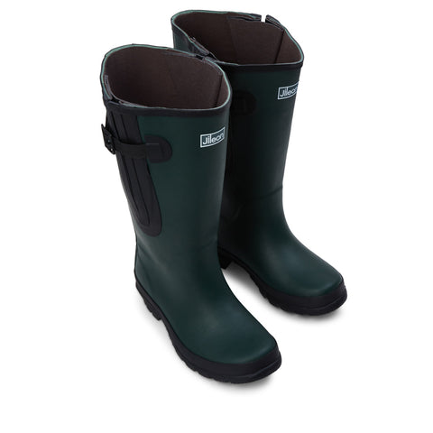 Extra Wide Calf Wellies -Green - Wide in Foot and Ankle - Fit 40-57cm Calf - Jileon Wellies
