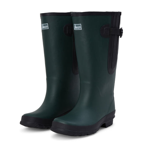 Extra Wide Calf Wellies -Green - Wide in Foot and Ankle - Fit 40-57cm Calf - Jileon Wellies
