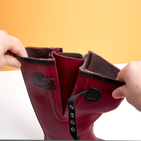 Extra Wide Calf Raspberry Wellies - Wide in Foot and Ankle - Fit 40 - 57cm Calf - Stretch Above