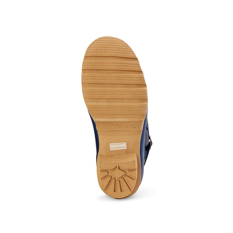 Half Height Oxford Blue Wellies - Wide Foot & Ankle - Sole