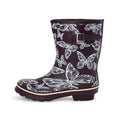 Half Height Purple Butterfly Wellies - Wide Foot and Ankle - Jileon Wellies