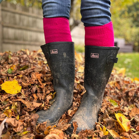 Premium Thermal Heat Boot Socks - Stretch to Fit 53cm Calf - Jileon Wellies