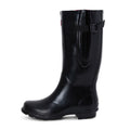 Wide Calf Wellies - Black Glossy - Regular Fit in Foot and Ankle - 37 to 49cm Calf - Jileon Wellies