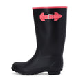 Wide Calf Wellies - Black with Hot Pink Trim- Wide in Foot and Ankle - 37 to 46cm Calf - Jileon Wellies