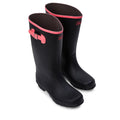Wide Calf Wellies - Black with Hot Pink Trim- Wide in Foot and Ankle - 37 to 46cm Calf - Jileon Wellies