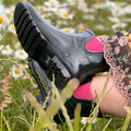 Ankle Wellies - Black Glossy - Wide Foot - Jileon Wellies