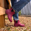 Ankle Wellies - Raspberry - Wide Foot - Jileon Wellies