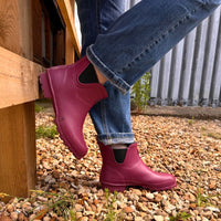 Ankle Wellies - Raspberry - Wide Foot - Jileon Wellies