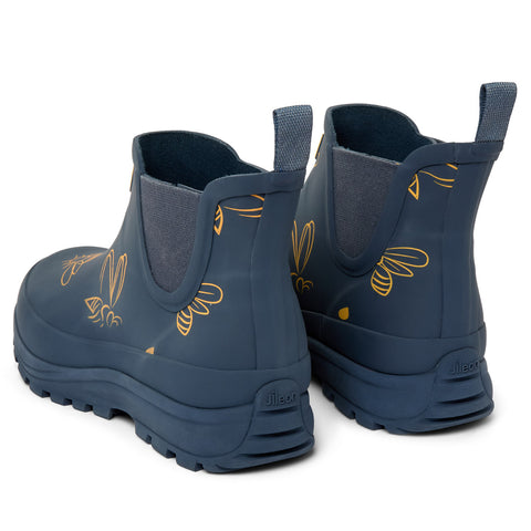 Ankle Performance Wellies - Navy with Bumble Bees - Easy to Slip On