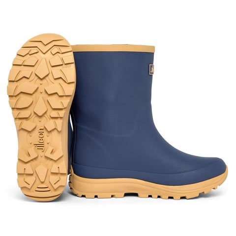 Half Height Oxford Blue Performance Wellies - Wide Foot & Ankle
