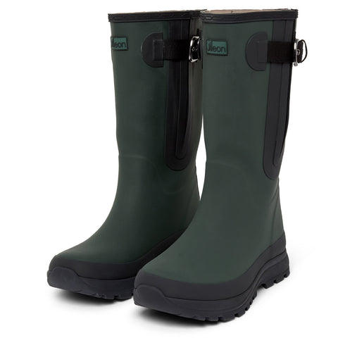 Extra Wide Calf Performance Wellies -Green - Wide Foot & Ankle - Fit 40-57cm Calf