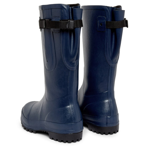 Extra Wide Calf Hard Wearing Navy Blue Wellies - Regular Fit in Foot and Ankle - up to 50cm Calf