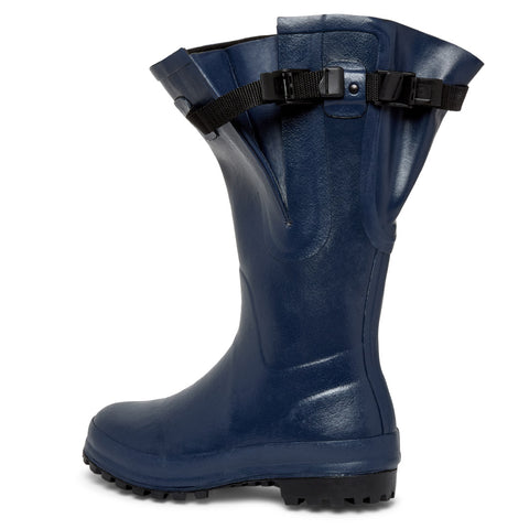 Extra Wide Calf Hard Wearing Navy Blue Wellies - Regular Fit in Foot and Ankle - up to 50cm Calf