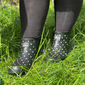 Ankle Wellies - Black and White Spot - Wide Foot - Jileon Wellies