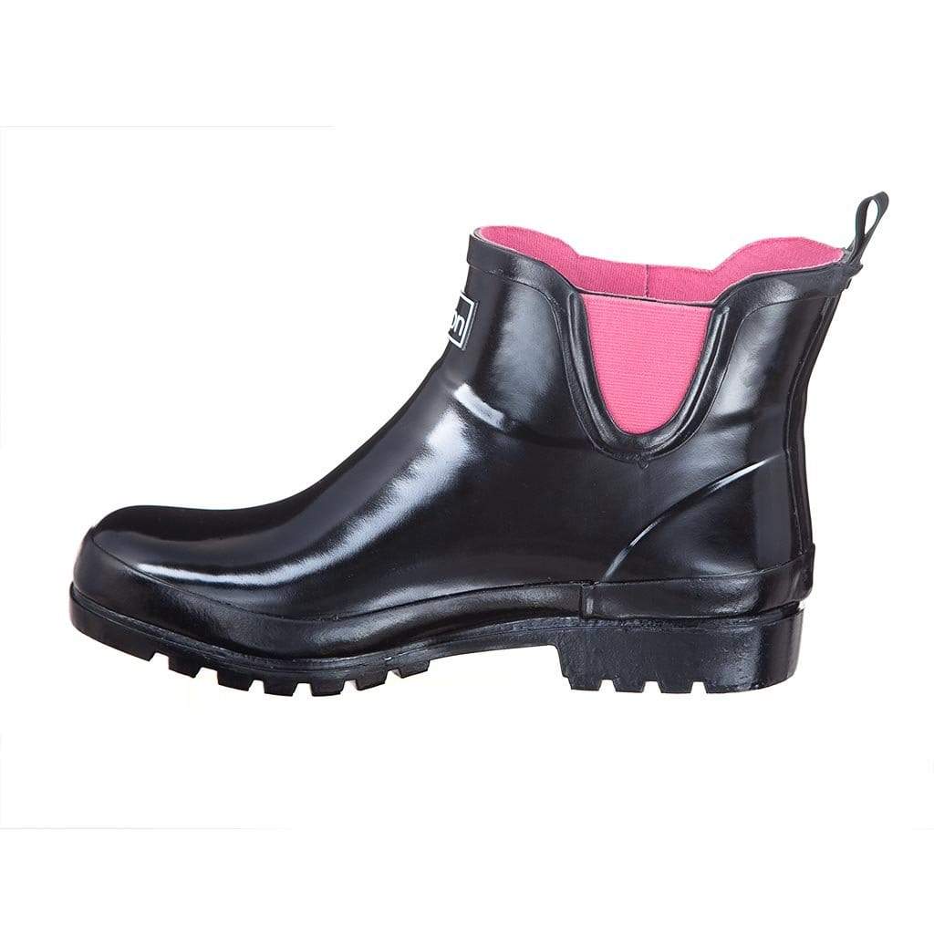 Ankle Wellies - Black Glossy - Wide Foot â Jileon Wellies