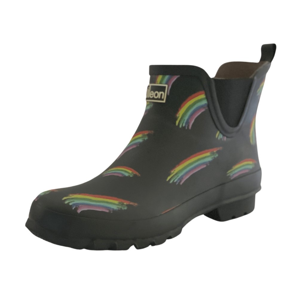 Ankle Wellies in Rainbow Design - Wide Foot - Jileon Wellies