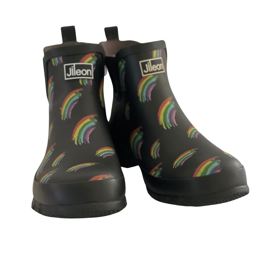 Ankle Wellies in Rainbow Design - Wide Foot - Jileon Wellies
