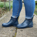 Ankle Wellies - Navy with Bumble Bees - Wide Foot - Jileon Wellies