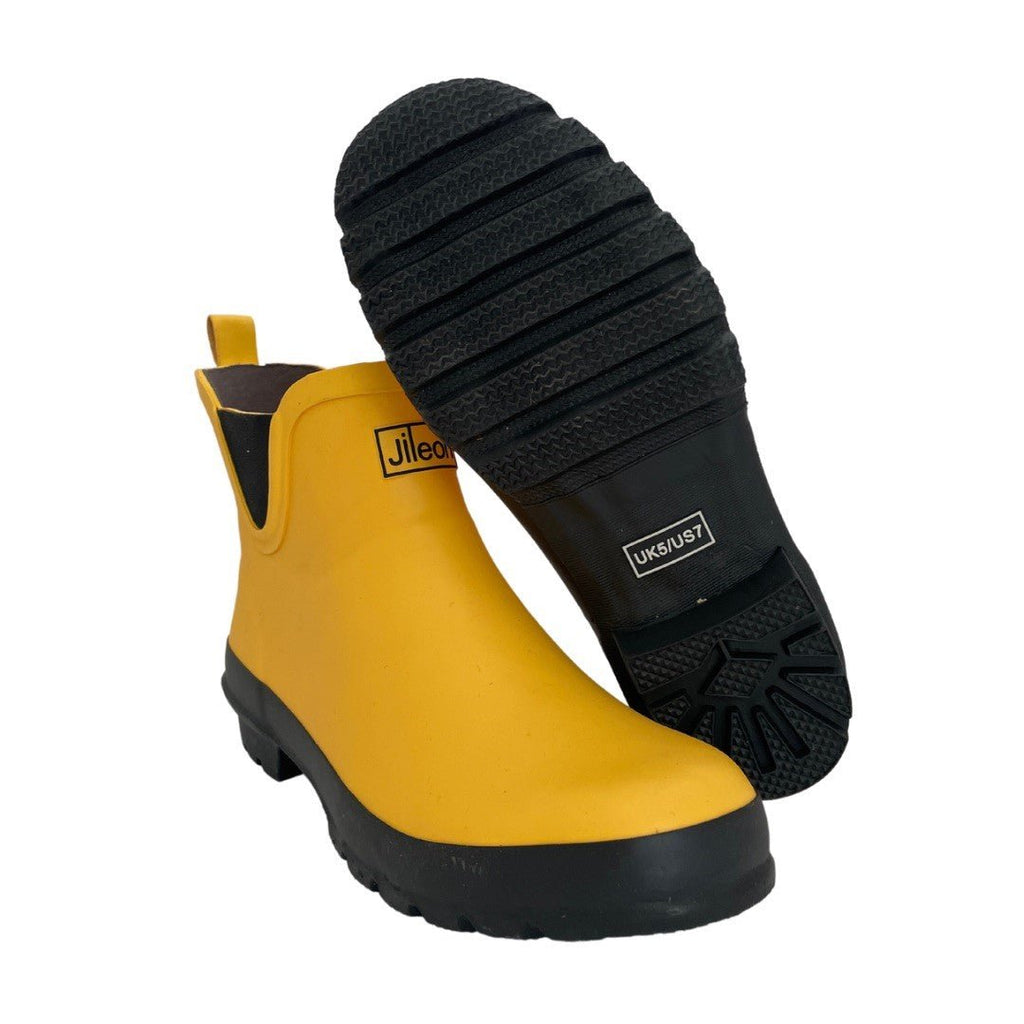 Ankle Wellies - Yellow Matt - Wide Foot – Jileon Wellies