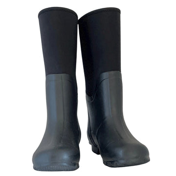 Extra Wide Calf Black Neoprene Wellies - Wide in Foot and Ankle - Fit 40-50cm Calf - Jileon Wellies