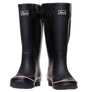 Extra Wide Calf Black Wellies - Wide in Foot and Ankle - Fit 40-57cm Calf - Jileon Wellies