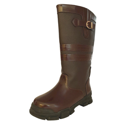 Extra Wide Calf Brown Country Boots - Wide in Foot and Ankle - Fit 40-50cm Calf - Jileon Wellies